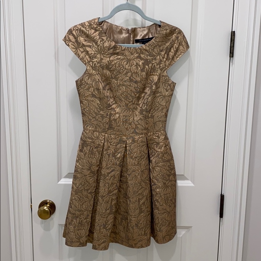 French connection gold cocktail dress, worn once!